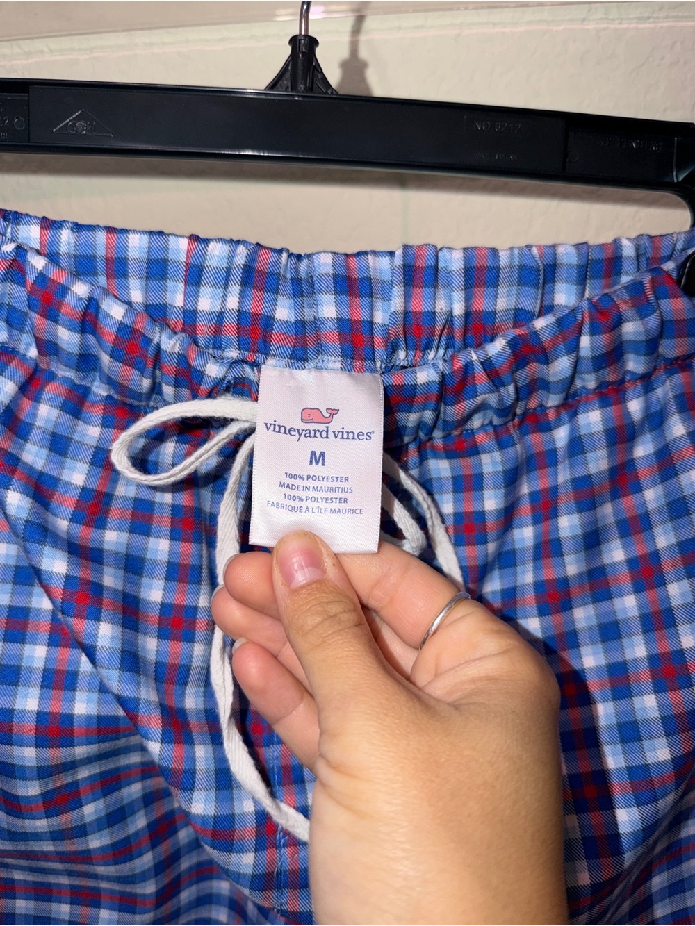 Vineyard Vines Blue and Burgundy Plaid Drawstring Lounge Pants - Picture 3 of 3